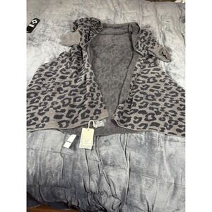 Barefoot Dreams Gray Leopard Cardigan